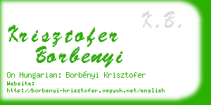 krisztofer borbenyi business card