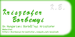 krisztofer borbenyi business card